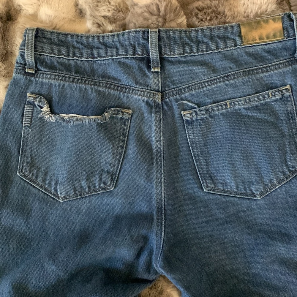 🎉6X HP🎉 PAIGE Noella Destructed Cropped Straight Leg Jeans - Picture 7 of 9